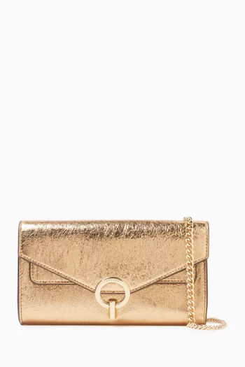 Yza Clutch Bag in Metallic Leather
