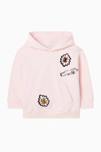Jewelled Logo Hoodie in Cotton