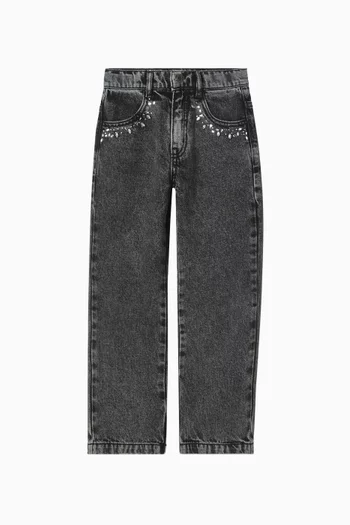 Crystal-embellished Jeans in Denim