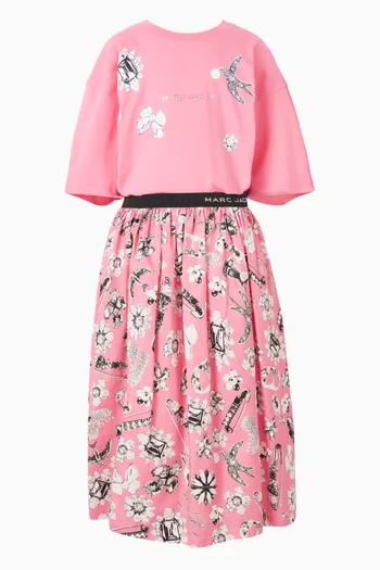 Jewelry-print Skirt