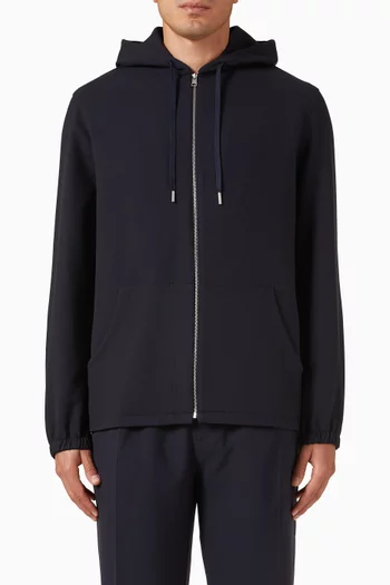 Zip Hoodie in Viscose-blend
