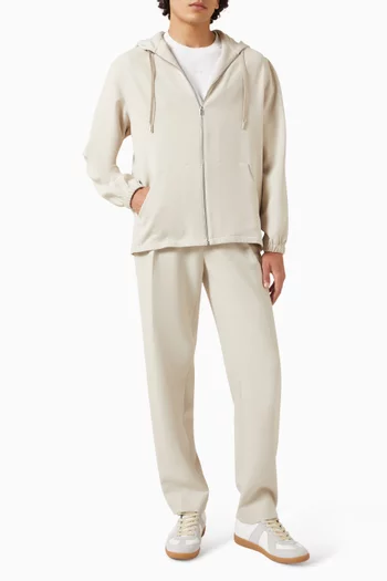 Zip Hoodie in Viscose-blend