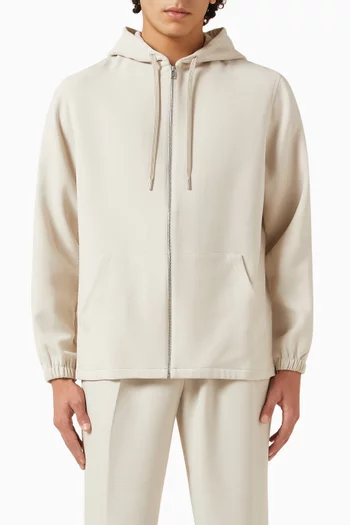 Zip Hoodie in Viscose-blend