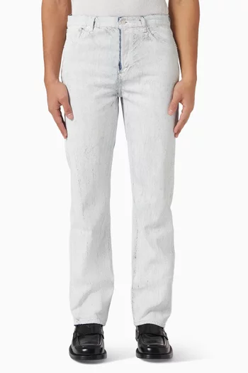 بنطال جينز دينم بملمس متشقق