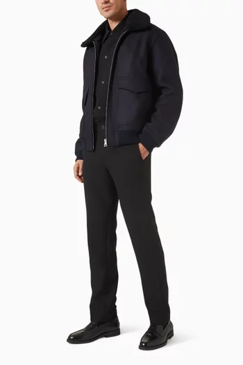 Aviator Shearling Jacket in Wool-blend