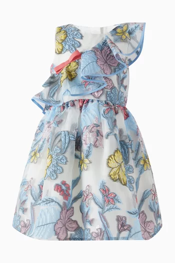 Diagonal Ruffle Bodice Dress