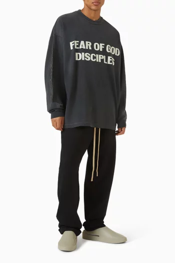 بنطال رياضي قطن بقصة مريحة