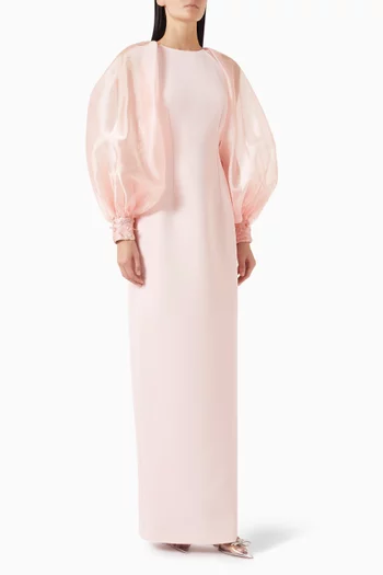 Embellished-cuff Dress