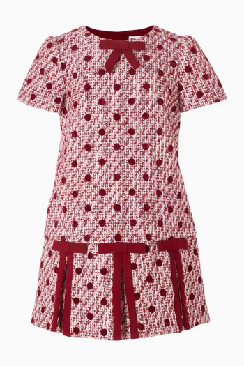 فستان بنقشة منقطة بوكليه