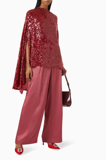 Sequin-embellished Oversized Cape T-Shirt