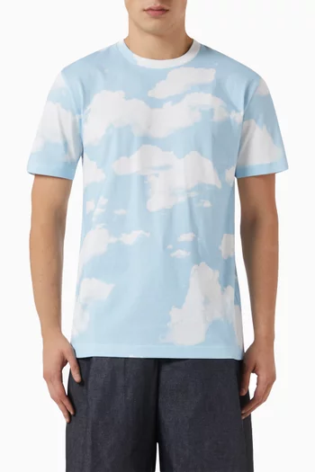 Cloud-printed T-shirt in Cotton