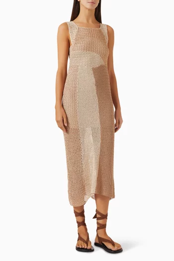 Lala Crochet Midi Dress