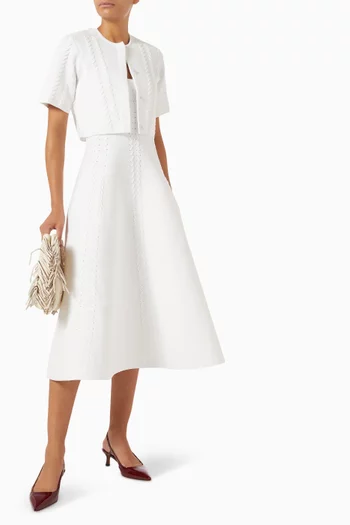 Rorsya Midi Dress in Pointelle-knit