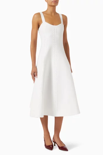 Rorsya Midi Dress in Pointelle-knit