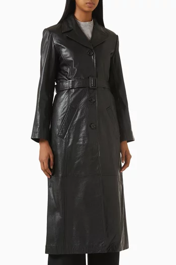 Gileather Belted Trench Coat