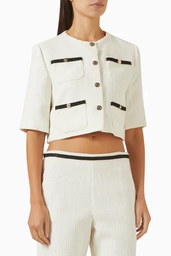 Crop Lurex Jacket in Tweed