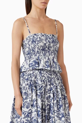 بلوزة لونا بنقشة زهور قطن