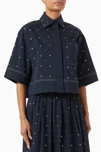 Cistula Crop Shirt in Cotton-blend