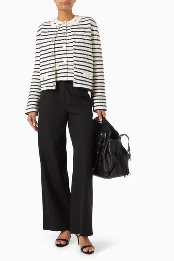 Leli Sequin-embellished Striped Top in Wool-blend