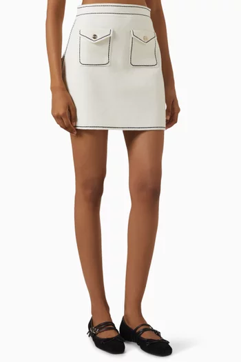 Joussaillon Topstitched Mini Skirt