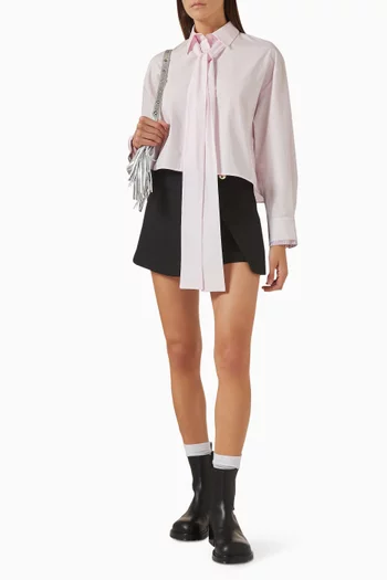 Bow Shirt in Cotton Poplin