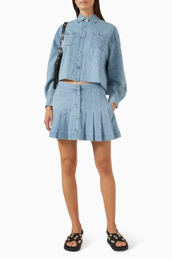 قميص مطرز بأحجار الراين دينم