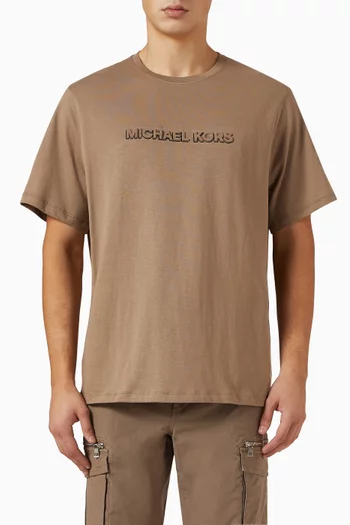 Logo Embossed T-shirt in Cotton
