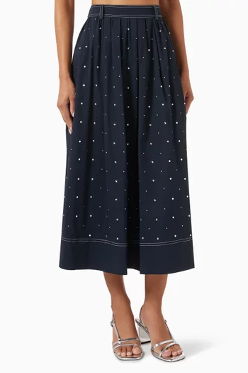 Jistudine Midi Skirt in Cotton-blend