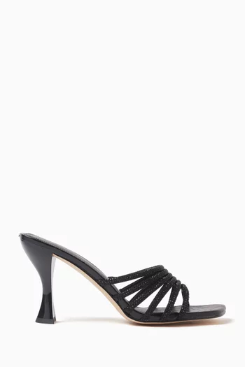 Haisley 85 Embellished Mule Sandals in Faux Leather