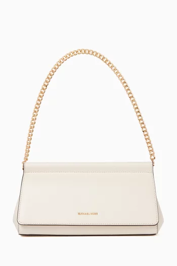 Medium Carmine Clutch Bag in Leather
