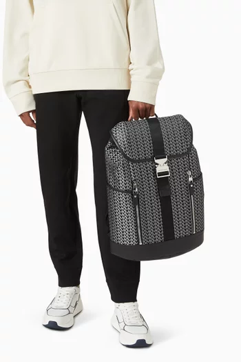 Eli Aviator Backpack in Logo Jacquard