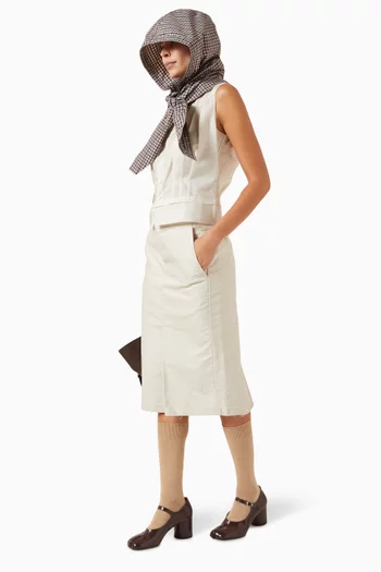 تنورة شينو متوسطة الطول قطن