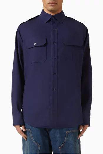 قميص بأزرار صوف