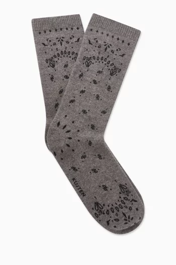 Sig Bandana Socks in Cashmere