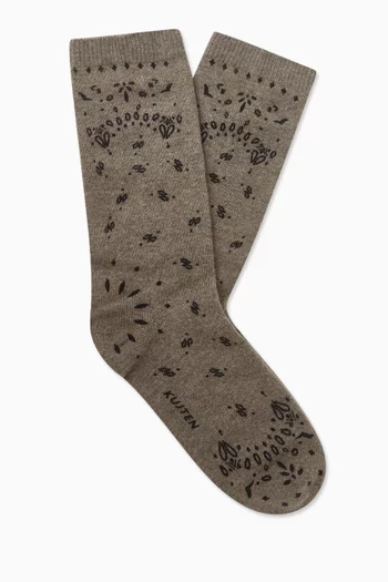Sig Bandana Socks in Cashmere