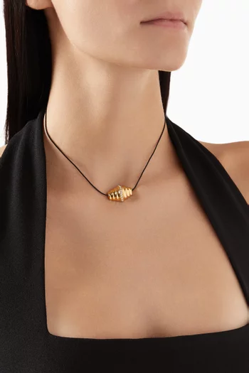 Miele Necklace in 18kt Gold-plating & Leather