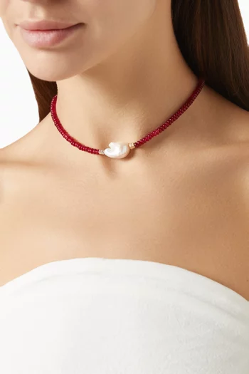 Verity Beaded Necklace in 18kt Gold-plating
