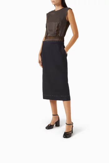 حذاء كلاسيك مفتوح تابي بكعب 80 مم جلد