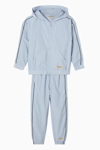 Regular Fit Striped Pants in Recycled Nylon