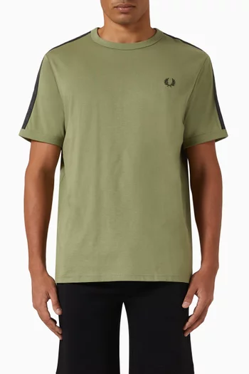 Contrast Tape Ringer T-shirt in Cotton