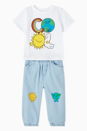 Smiley Planets Graphic T-shirt in Organic Cotton