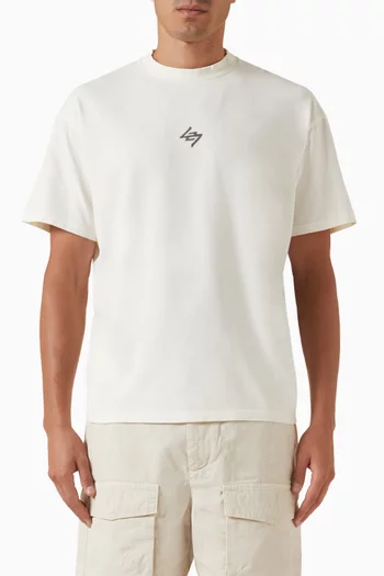 تي شيرت موشين بقصة فضفاضة مزيج قطن