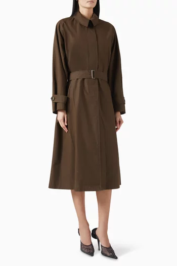 Belted Trench Coat in Cotton