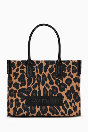 B-Army 36 Leopard-print Tote Bag in Canvas & Leather