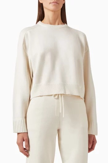 Bruzzi Cropped Sweater in Wool-cashmere
