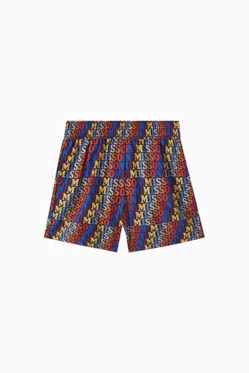 Logo Jacquard Swim Shorts in Nylon