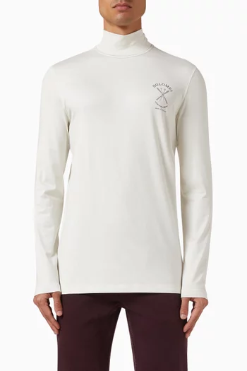 تي شيرت غولف مزين بطبعة حرير