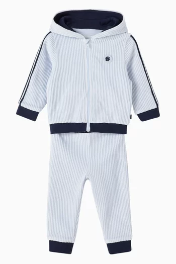 طقم هدايا كنزة بغطاء رأس وبنطال رياضي مخمل