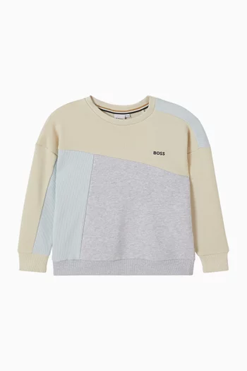 سويت شيرت مطرز بشعار الماركة صوف