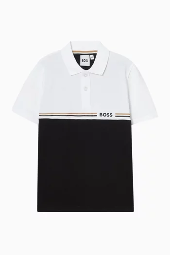 Logo Polo Shirt in Cotton Pique